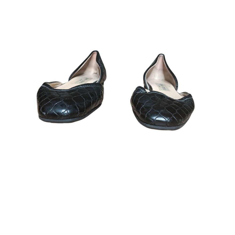 Jimmy Choo Black Quilted Leather Flats Size 37.5 Made in Italy Designer Shoes - Picture 11 of 14